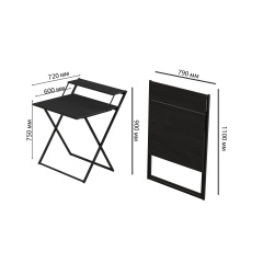 Стол трансформер Компакт 2 Ferrum-decor 750x790x720 Черный металл ДСП Сосна Кембра 16 мм (KOM203) Энергодар