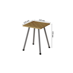 Табурет кухонный Ferrum-decor 430x320x320 Серый металл ДСП Дуб Артизан 16 мм (TAB020) Гуляйполе