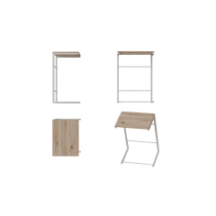 Столик приставной Терри Ferrum-decor 650x440x330 Белый металл ДСП Дуб Сан-Марино 16 мм (TERR009) Березнеговатое