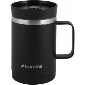 Термокружка 360мл с ручкой черная Kamille DP112977