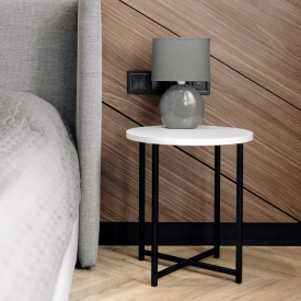 Журнальний стіл Adore Décor Модерн S Круглий 40х40х43 см Чорний/Білий