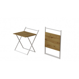 Стол трансформер Компакт 1 Ferrum-decor 750x790x720 Белый металл ДСП Дуб Артизан 16 мм (KOM113)
