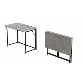 Стол раскладной Морис Ferrum-decor 750x1000x600 Черный металл ДСП Бетон 16 мм (MORI007)
