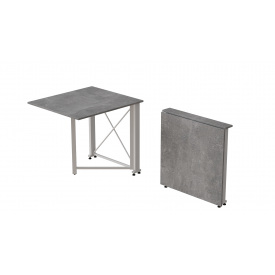 Стол-книжка трансформер Орион 1 Ferrum-decor 750x810x730 Белый металл ДСП Бетон 16 мм (ORI114)
