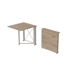 Стол-книжка трансформер Орион 1 Ferrum-decor 750x810x730 Белый металл ДСП Дуб Сан-Марино 16 мм (ORI109)