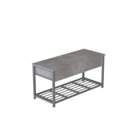 Банкетка с ящиком Ferrum-decor Дрейк 1 550x1000x400 металл Серый ДСП Бетон 16 мм (DRE0021)