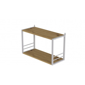 Книжкова полиця універсальна Ferrum-decor Стім 1 38x63x26 білий ДСП Дуб Артізан 16мм (XK00027)