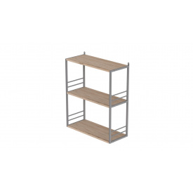 Книжная полка универсальная Ferrum-decor Стим 2 74x63x26 серый ДСП Дуб Сан-Марино 16мм (XK00050)