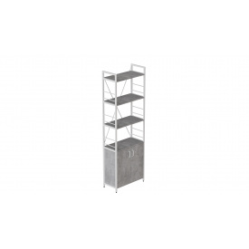 Этажерка 4/60 Ferrum-decor Серии Конект с тумбой 179x60x28 Белый ДСП Бетон (FD1076)