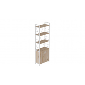 Этажерка 4/60 Ferrum-decor Серии Конект с тумбой 179x60x28 Белый ДСП Дуб Сан-Марино (FD1071)