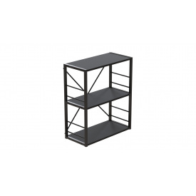 Этажерка 3/60 Ferrum-decor Серии Конект с тумбой 144x60x28 Черный ДСП Сосна Кембра (FD1023)