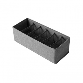 Органайзер 32×16×10 см на 6 відділень для зберігання нижньої білизни Темно-сірий (6SS) Текстиль М