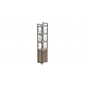 Этажерка 4/34 Ferrum-decor Серии Конект с тумбой 179x34x28 Черный ДСП Дуб Сан-Марино (FD1043)