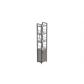 Этажерка 4/34 Ferrum-decor Серии Конект с тумбой 179x34x28 Черный ДСП Бетон (FD1048)