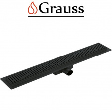 Душевой трап из нержавеющей стали SUS304 FD35-70x800 (Черный),Grauss Чехия
