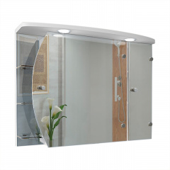 Дзеркальна шафа у ванну кімнату Tobi Sho 88-N з підсвіткою 600х800х125мм Запоріжжя