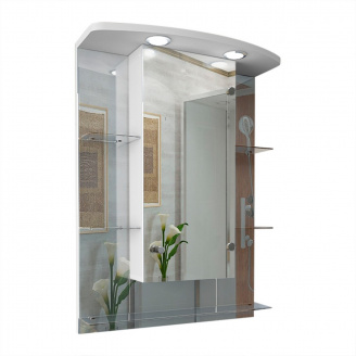 Зеркальный шкаф в ванную комнату Tobi Sho 61-S с подсветкой 820х600х125 мм