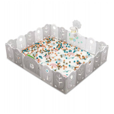 Манеж BabyPlayPen "Магической лес" встроенное баскетбольное кольцо 205*246*62 Серый