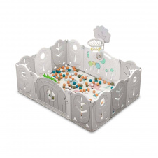 Манеж BabyPlayPen "Магической лес" встроенное баскетбольное кольцо 123*165*62 Серый
