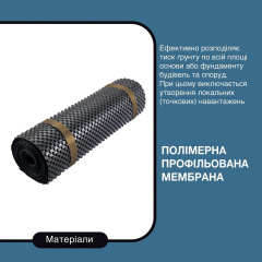 Мембрана профільована шиповидна 600 г/м2 (2х20м) Якимівка