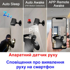 4G міні камера відеоспостереження Nectronix T10 Full HD 1080P датчик руху 4000 мАч Чорний (100826) Южноукраинск