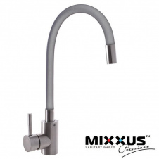 Смеситель для кухни Ухо MIXXUS Sus 011 Gray рефлекторный серый гусак (Chr-011), Польша (нержавеющая сталь)