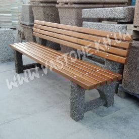 Лавочка садовая «Верона» со спинкой Гранит серо-красный