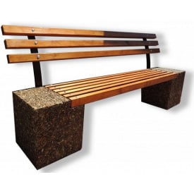 Скамейка, лавочка парковая «Парковая» со спинкой Галька коричневая