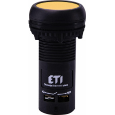Моноблочна втоплена кнопка ETI 004771472 ECF-11-Y (1NO+1NC жовта)