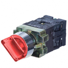 Переключатель XB2-BK2465 1NO 1NC 2-позиционный поворотный красный с подсветкой АскоУкрем