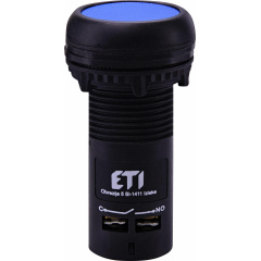 Моноблочна втоплена кнопка ETI 004771474 ECF-11-B (1NO+1NC синя) Харків