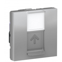 Одинарна комп'ютерна розетка Schneider Electric NU341730 RJ45 cat.6 STP із полем для напису 2М (алюміній) Полтава