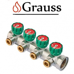 Коллектор Grauss на 4 выхода вентильный с адаптером под евроконус 1127-4 1*3/4", Чехия Київ