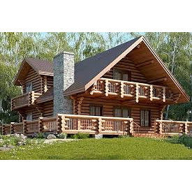 Строительство деревянного дома из оцилиндрованного бревна