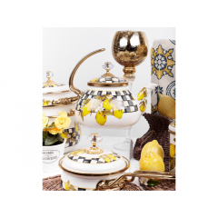 Ковш эмалированый "SICILY" Elmani с крышкой, 0,9 л, 14 см х 31 см Весёлое