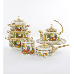 Кастрюля эмалированная "VITALY" Elmani с крышкой, 1,5л, 14см Коростень