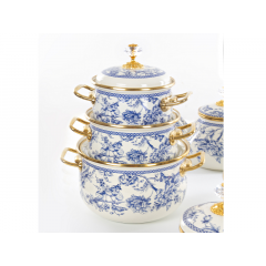 Кастрюля эмалированая "BUTTERFLY" Elmani с крышкой, 2,1 л, 16 см Мукачево