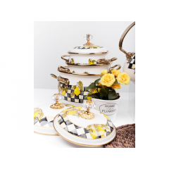 Кастрюля эмалированая "SICILY" Elmani с крышкой, 2,1 л, 16 см Хмельник