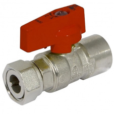 Кран прямий Bianchi 528F 1/2x1/2 з накидною гайкою червоний (528004040F)