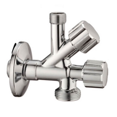 Кран подвійний кутовий для сантехприладів Albertoni 1/2x1/2x3/4 (D902694) Жмеринка
