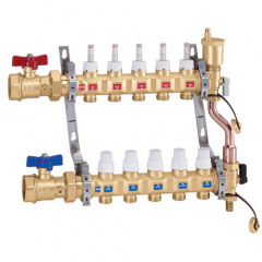 Колектор для теплої підлоги Caleffi 1" Вx6x3/4" Н у зборі (6686F5S1) Київ