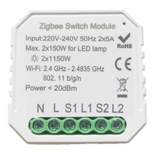 Розумний вимикач Tervix Pro Line ZigBee Switch (2 кнопки) (433121)
