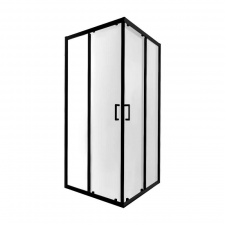 Душова кабіна Qtap Taurus BLA1099SC6 90х90 см, скло Clear 6 мм, покриття CalcLess, без піддона, чорна