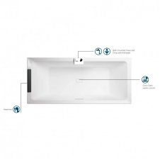 Ванна акрилова Novellini Divina 170х75 Standart з рамою та 2 панелями HPL Leafy White