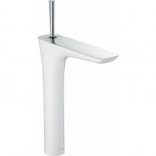 Змішувач для умивальника Hansgrohe PuraVida високий із донним клапаном білий