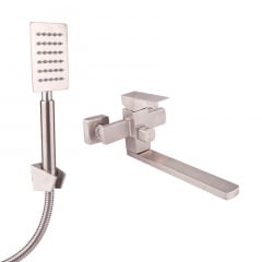 Змішувач для ванни Lidz Kubis 005 Нікель (LDKUB005NKS28537) Прилуки