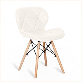 Мягкий стул Star-Кармен белый кожзам на деревянных ножках бук