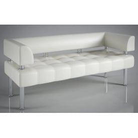 Офисный диван Тонус Sentenzo белый с подлокотниками