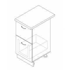 Тумба з двома ящиками зі стільницею 1-ї категорії з фарбованими фасадами МДФ ширина 600 МАКСІ МЕБЛІ (5102415) Луцьк