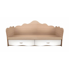 Ліжко Карамель МАКСІ МЕБЛІ (під матрац 1900 х 1000) Дуб молочний/Білий гладкий (11402) Червоноград